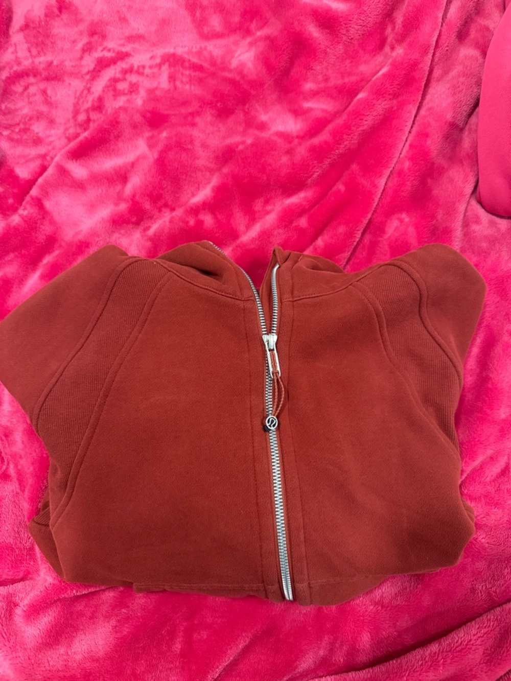 Rust Red Zip-Up Hoodie